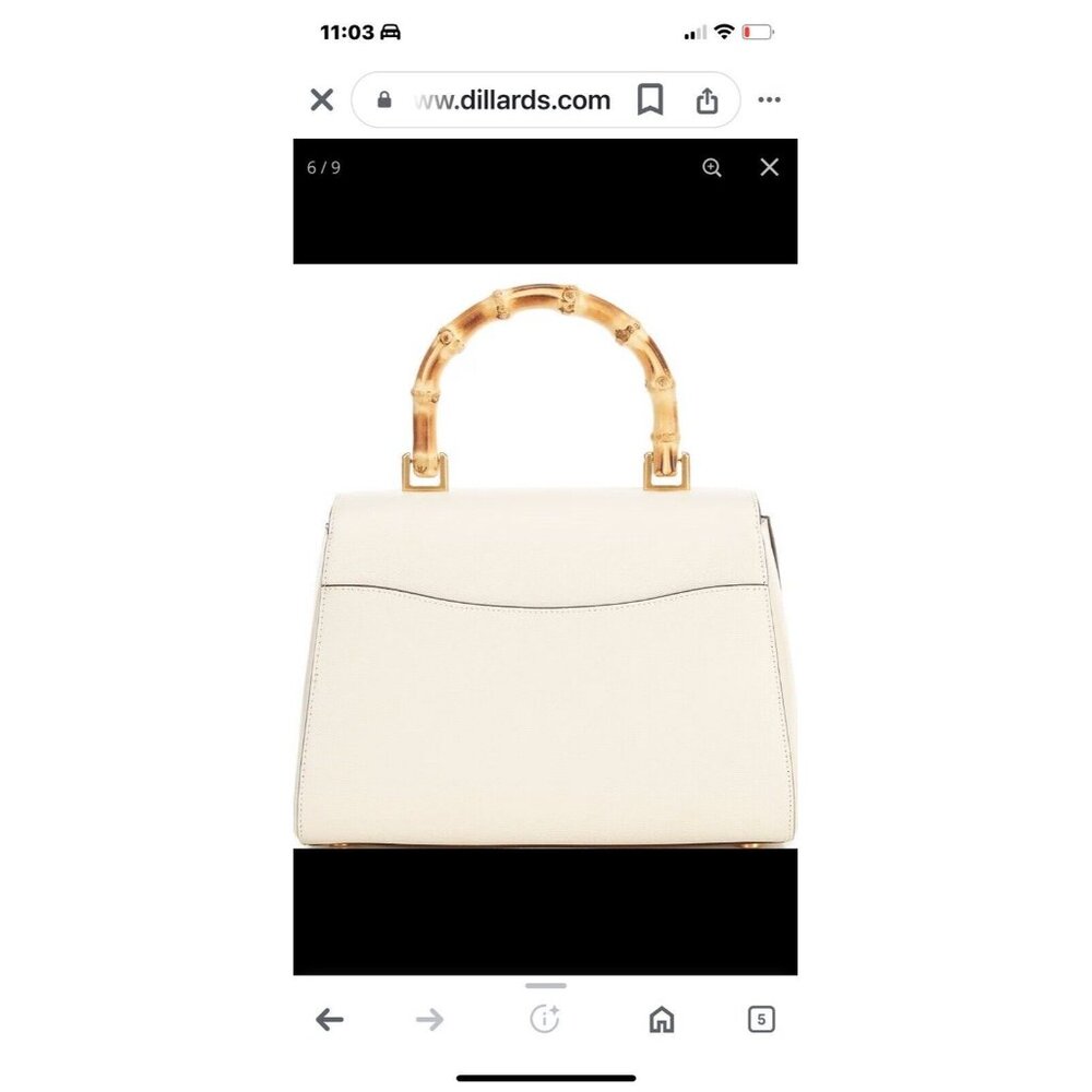 kate spade New York Katy Textured Leather Bamboo Medium Top Handle Satch… - Picture 5 of 11